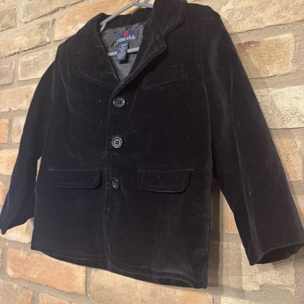 Class Club Black Velvet Jacket SZ 3T